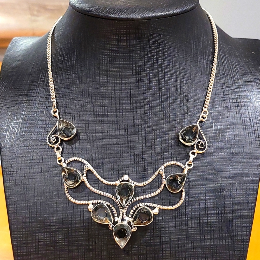 Smokey Quartz Sterling Silver Necklace